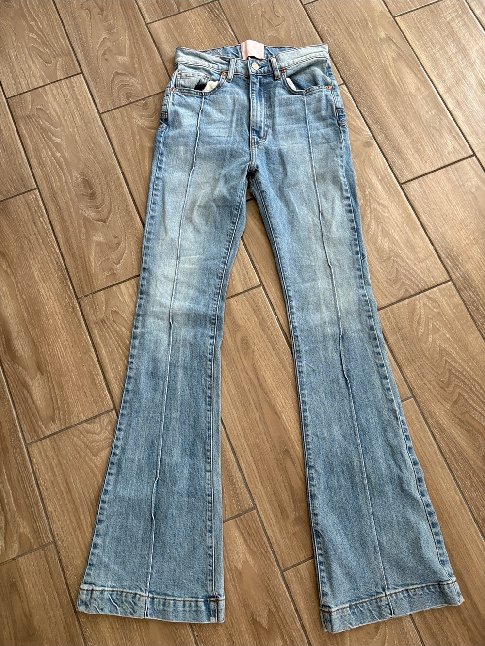 REVICE Venus Flare Hippie Bell Bottoms Denim blue Jeans Size 27 36” inseam